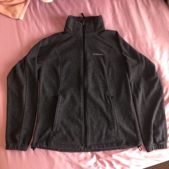 Medium Women's Grey Fleece Columbia Jacket - Picture 4 of 7